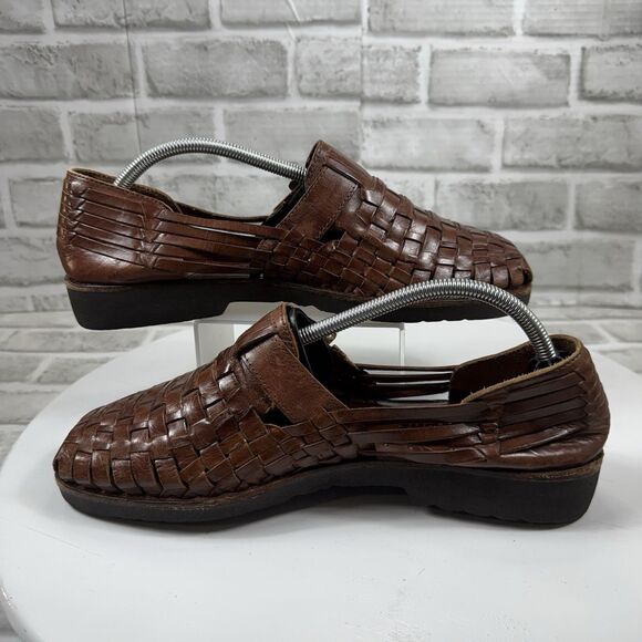 Sunsteps Men\'s Size 10 Brown Leather Hand Woven Huarache Comfort Sandals Classic main image 8